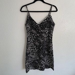 Nasty Gal animal print slip dress
